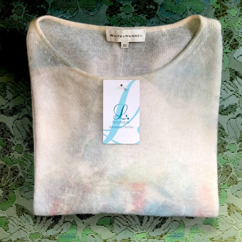 100%Cashmere White + Warren Sweater